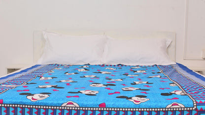 Blue Mickymouse printed Single Bedsheet 60 x 90 Inches