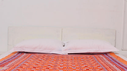 Orange Border Geometric Single Bedsheet 60 X 90 Inches