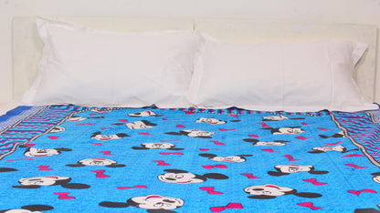 Blue Mickymouse printed Single Bedsheet 60 x 90 Inches