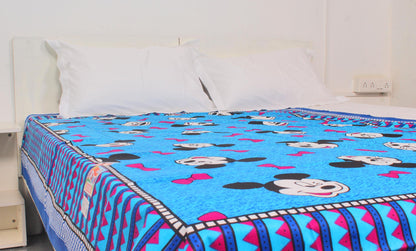 Blue Mickymouse printed Single Bedsheet 60 x 90 Inches