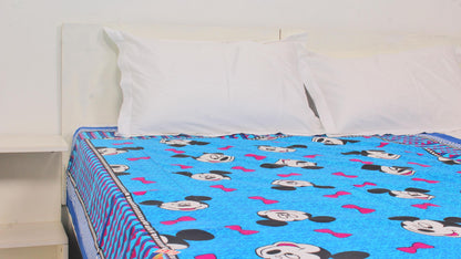 Blue Mickymouse printed Single Bedsheet 60 x 90 Inches