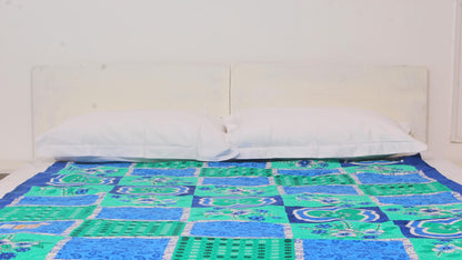 Green Checked Single Bedsheet 60 X 90 Inches