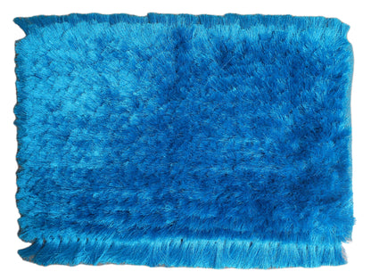 Fancy Poly Cotton Floor Mat Blue 25 X 19 Inches