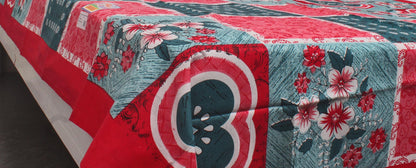 Red Checked  Printed Single Bedsheet 60X90 Inches