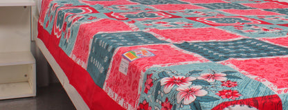 Red Checked  Printed Single Bedsheet 60X90 Inches