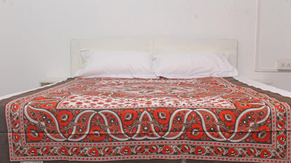 Brown Floral Printed Single Bedsheet 60 X 90 Inches