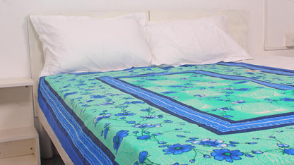 Blue Border Printed Single Bedsheet 60 X 90 Inches