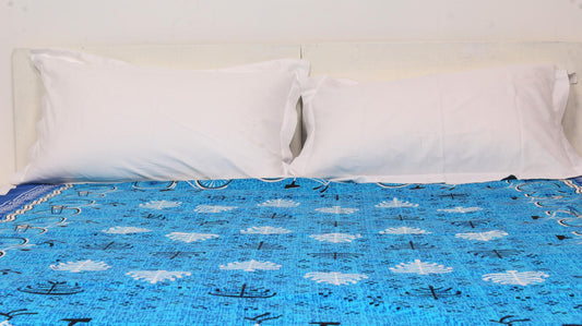 Blue Cycle printed Single Bedsheet 60 x 90 Inches