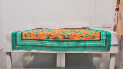 Green Border Geometric Single Bedsheet 60 X 90 Inches