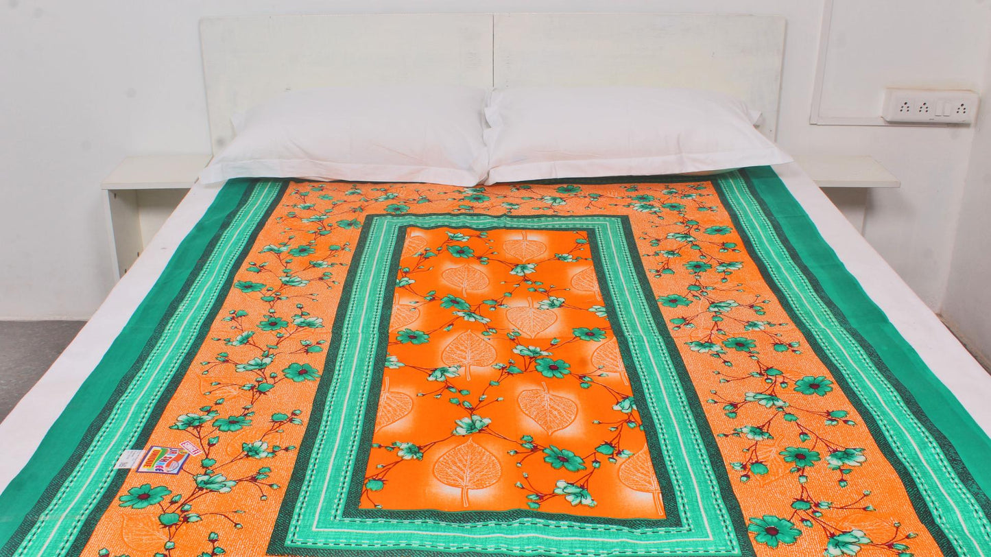 Green Border Geometric Single Bedsheet 60 X 90 Inches