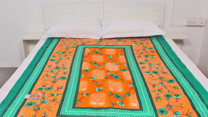 Green Border Geometric Single Bedsheet 60 X 90 Inches