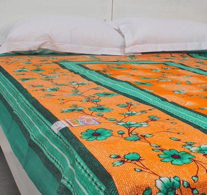 Green Border Geometric Single Bedsheet 60 X 90 Inches