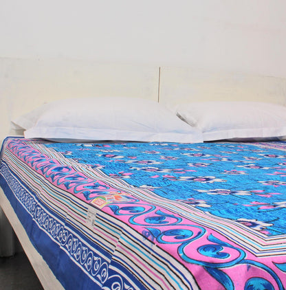 Blue Floral printed Single Bedsheet 60 x 90 Inches