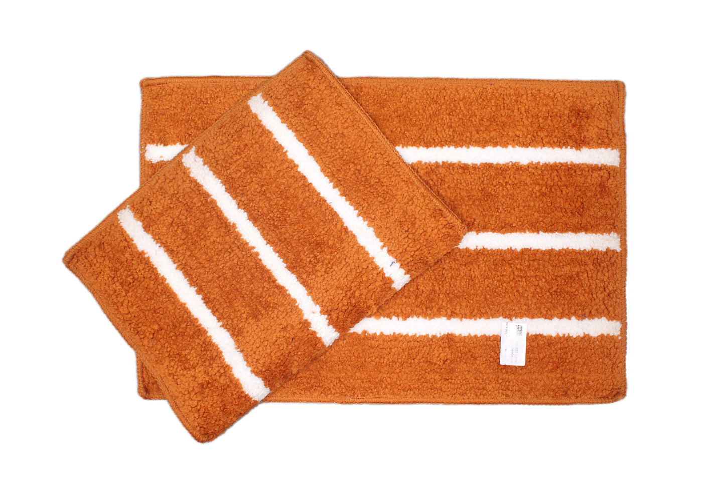 Compressed Popcorn Floor Mat Orange 2Pcs Set 24 X 22 Inches