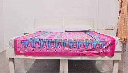 Pink Motifs Border Single Bedsheet 60 X 90 Inches