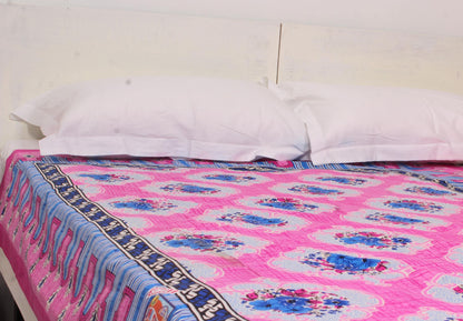 Pink Motifs Border Single Bedsheet 60 X 90 Inches