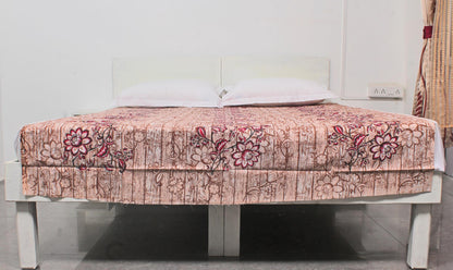 Brown Floral Printed Single Bedsheet 60 x 90 Inches