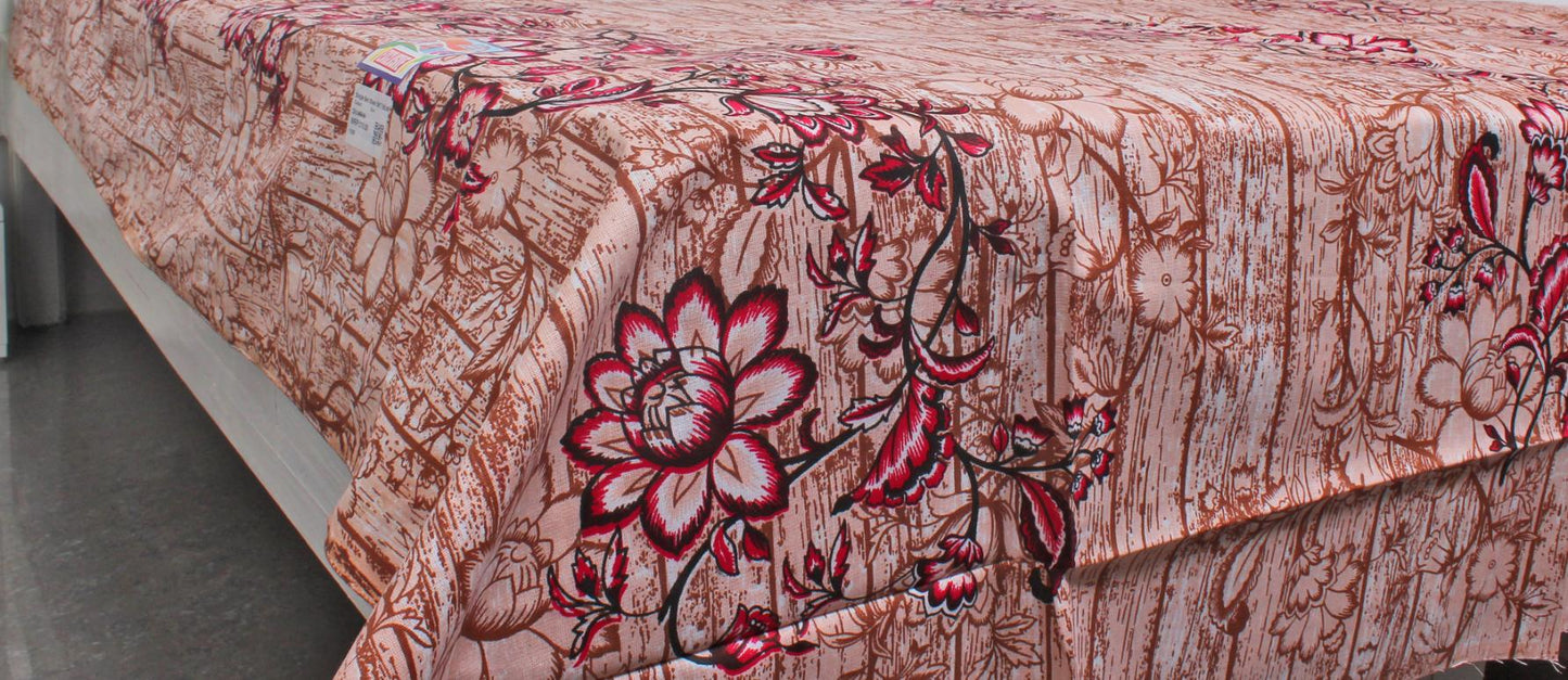 Brown Floral Printed Single Bedsheet 60 x 90 Inches