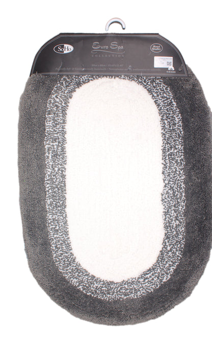 Anti Slip Oval Popcorn Floor Mat Grey 30 Inches