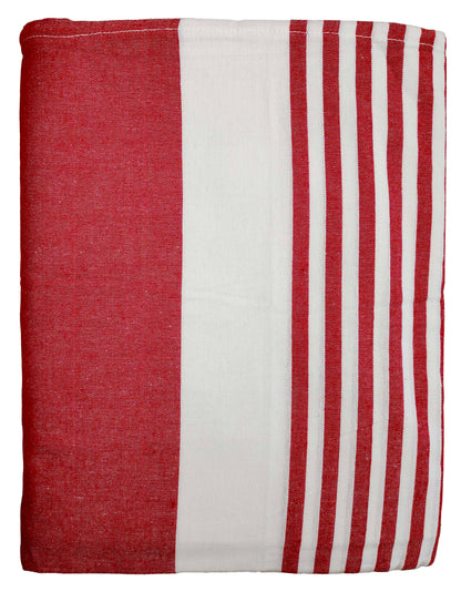 Red Random Stripes Double Bed Sheet 90x100 with 2 Pillow Covers